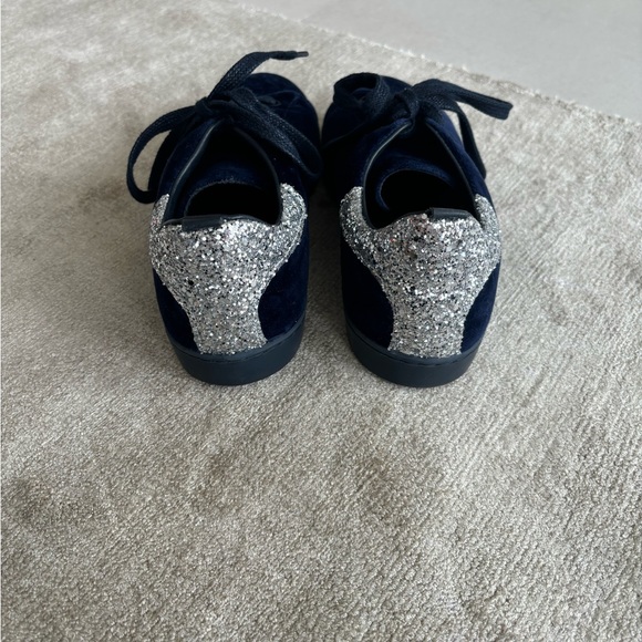 Navy blue suede Maje sneakers - Picture 2 of 5
